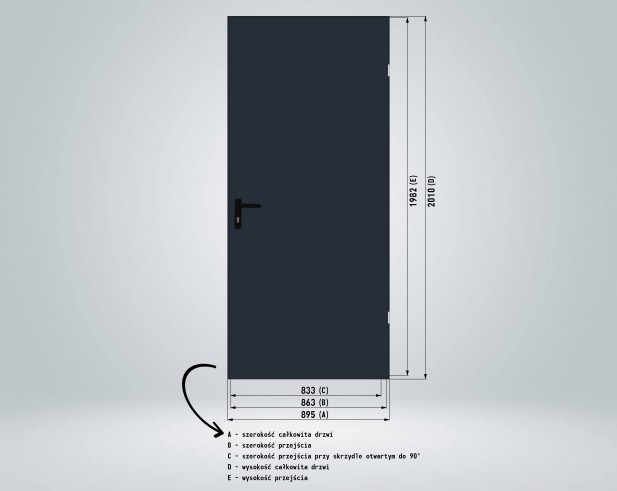 Drzwi techniczne 90 drzwi do piwnic antracytowe